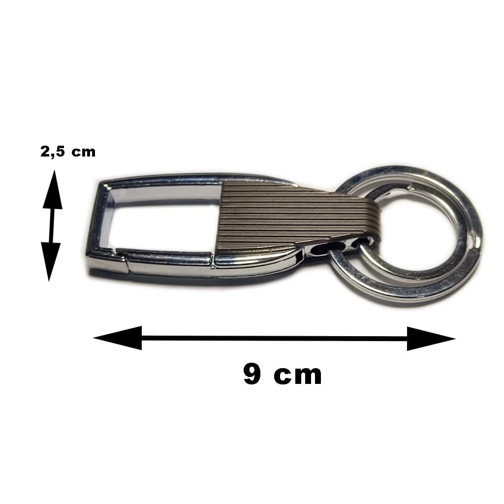 Chaveiro Mosquetão Detalhe Marrom E Preto Mod 9044