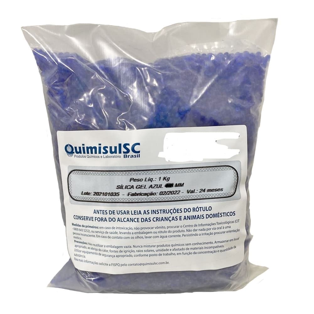 Sílica Gel Azul 4-8 mm - 100g -Dessecante p/ Aparelho Auditivo