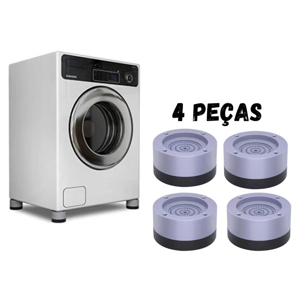 Pé Anti-vibração Para Máquina Lava E Seca Com 4 Unidades/Pé Nivelador Lava E Seca Suporte Secadora Anti Vibração Pé Nivelador Pé Lava e Seca Base Secadora Pé Máquina Lava e Seca