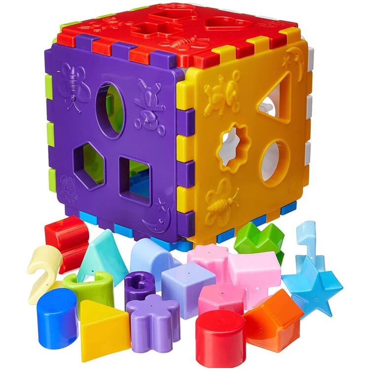 Cubo Infantil  de Encaixe Brinquedo Didático e Educativo para crianças Bebê - Colorido
