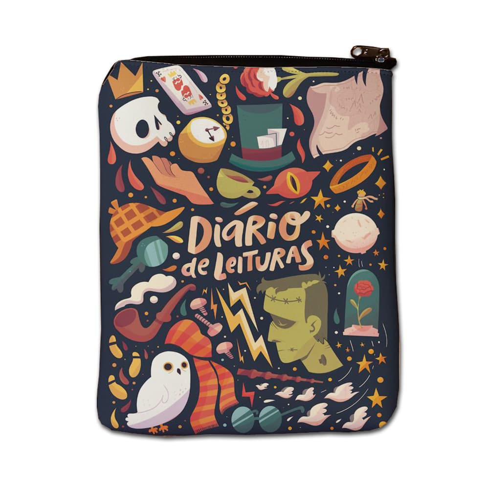 Book Sleeve Porta Livros em Neoprene Linha Diário de Leitura