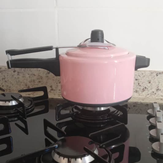 Panela de Pressão 2,5Lts Pequena Rosa Novidade Colorida Segura Promoção