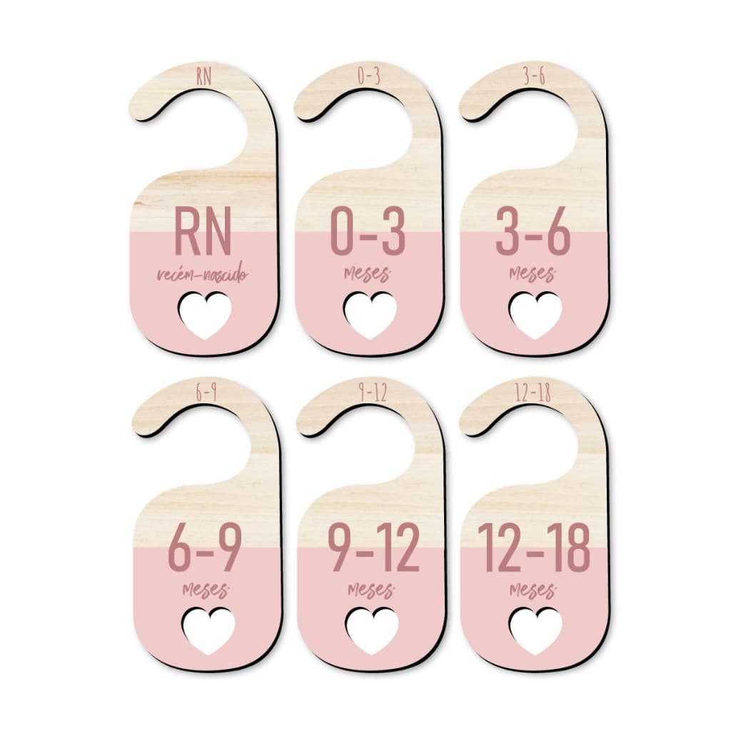 Separador E Organizador De Cabides Para Bebe Infantil - Coração Vazado