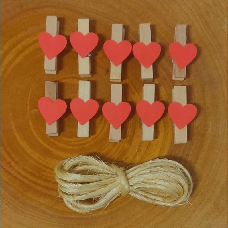 Fio de sisal com prendedores para varal de fotos polaroid