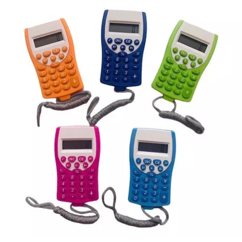 Mini Calculadora de Bolso KK-1660 Display 8 Dígitos Portátil Escritório Escola Colorida