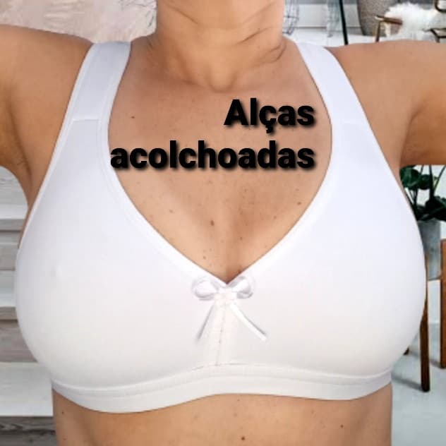 Sutia Conforto com Alças Acolchoadas Super Reforçado Plus Size Sustentação