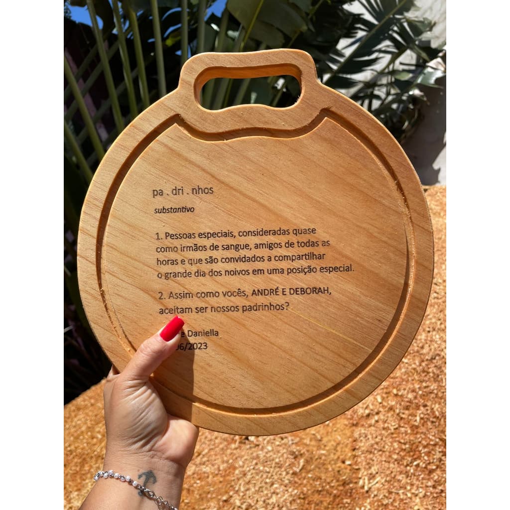 Convite de Casamento madeira Pinus Personalizada