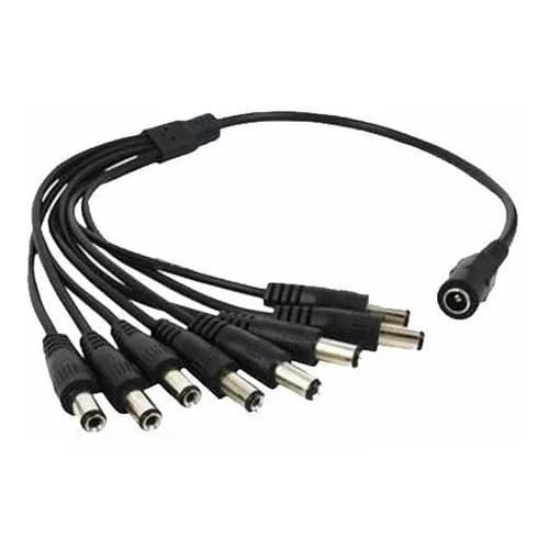Cabo Conector Adaptador Rabicho P4 1 Saida Femea E 8 Saida Macho Alimentação de Energia