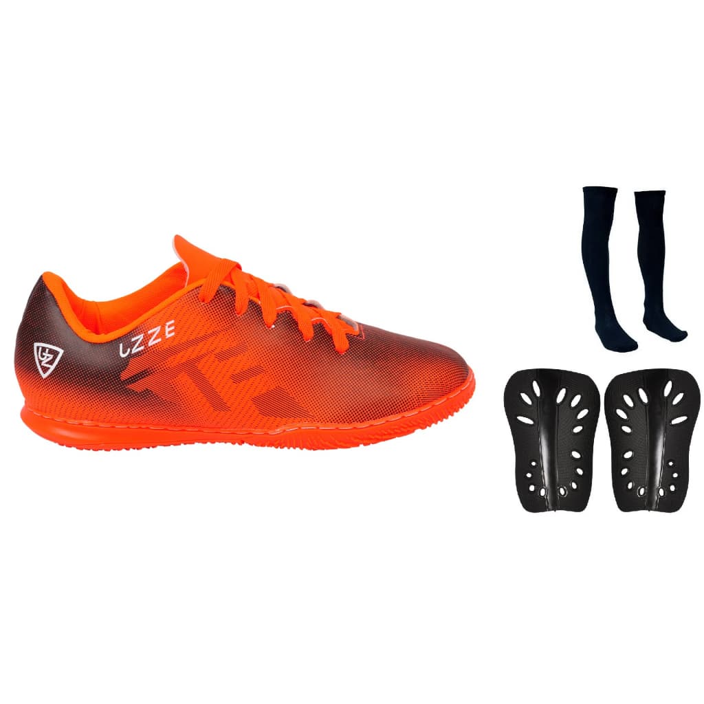 Chuteira Futsal Salão Quadra Nova UZ Adulto Infantil Meião Caneleira