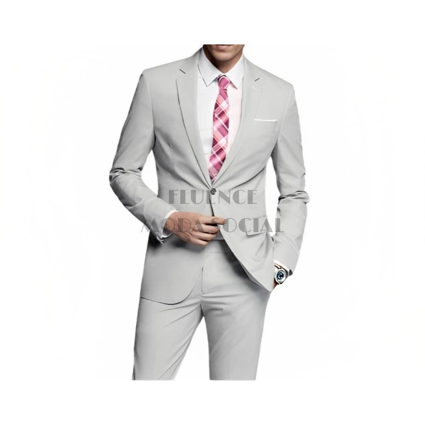 Terno social masculino Slim Microfibra - Cinza claro e Cores