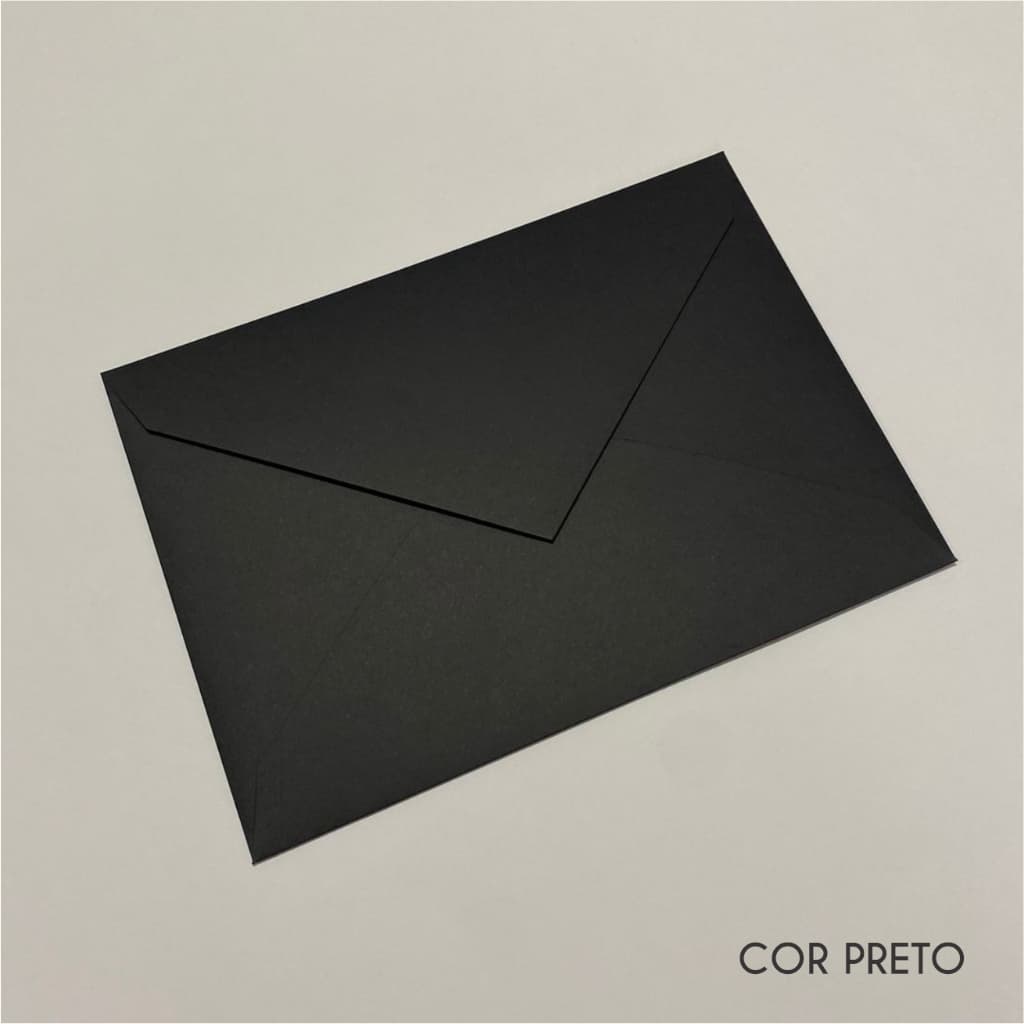 Envelope 15x21cm bico cor preta -  para casamento - 20 unidades