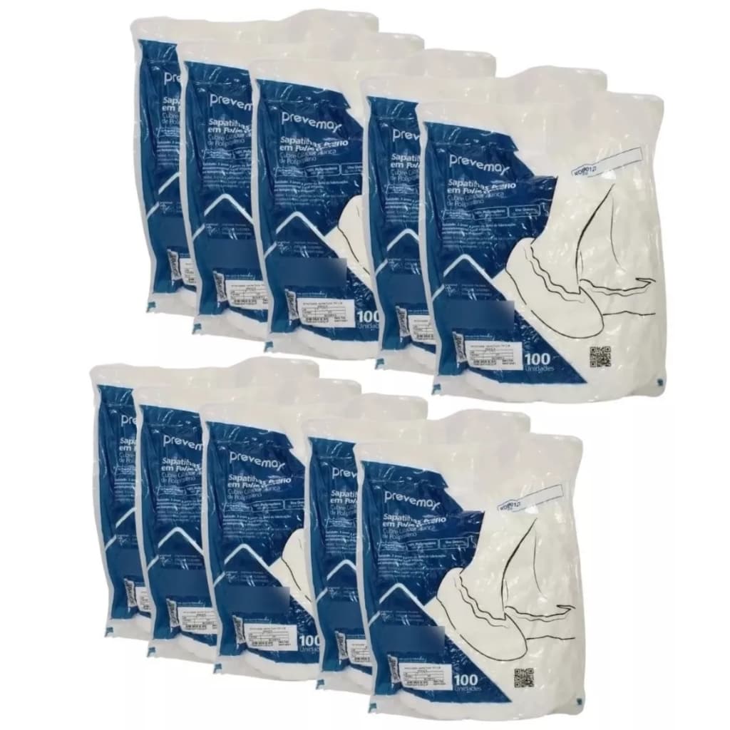 Propé Descartável TNT 1000 Unidades Branca Sapatilha Com Elástico Botinha Prope Pro-pe Pro pé Pro pe