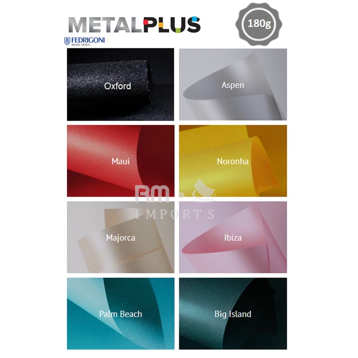 Papel Color Plus Metálico 180g - A4 - varias cores - 10 folhas