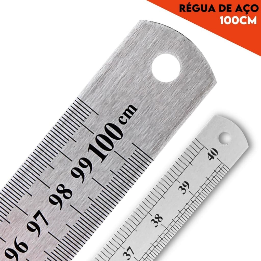 Régua De Metal - Aço Inox - 1 Metro Para Artesanato - Nybc