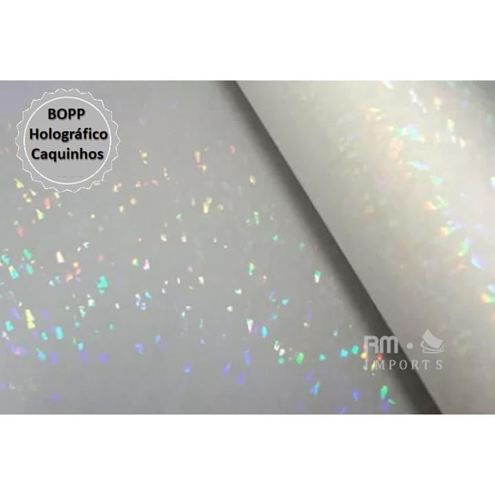 Bopp Holográfico Pedras Caquinhos Laminação a Quente 10 a 50 Metros x 22cm