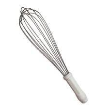 BATEDOR TIPO PERA 30 CM DE INOX 304 INOXIDAVEL COM CABO BRANCO DE POLIETILENO JA COM NOTA FISCAL