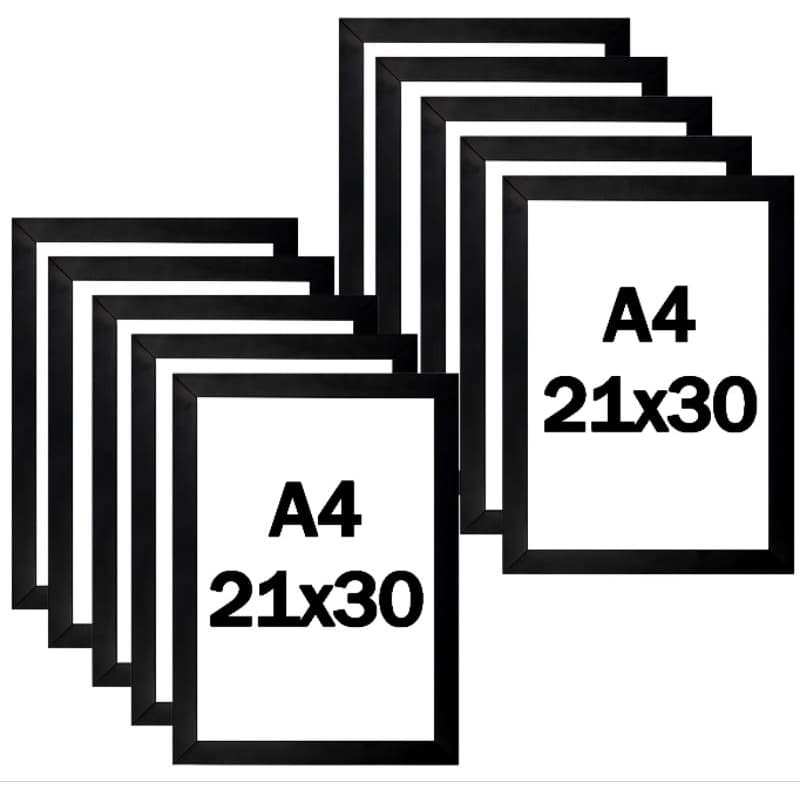 Kit 10 Molduras Para Quadro A4 21x30 acompanha ( Acetato e Fundo)