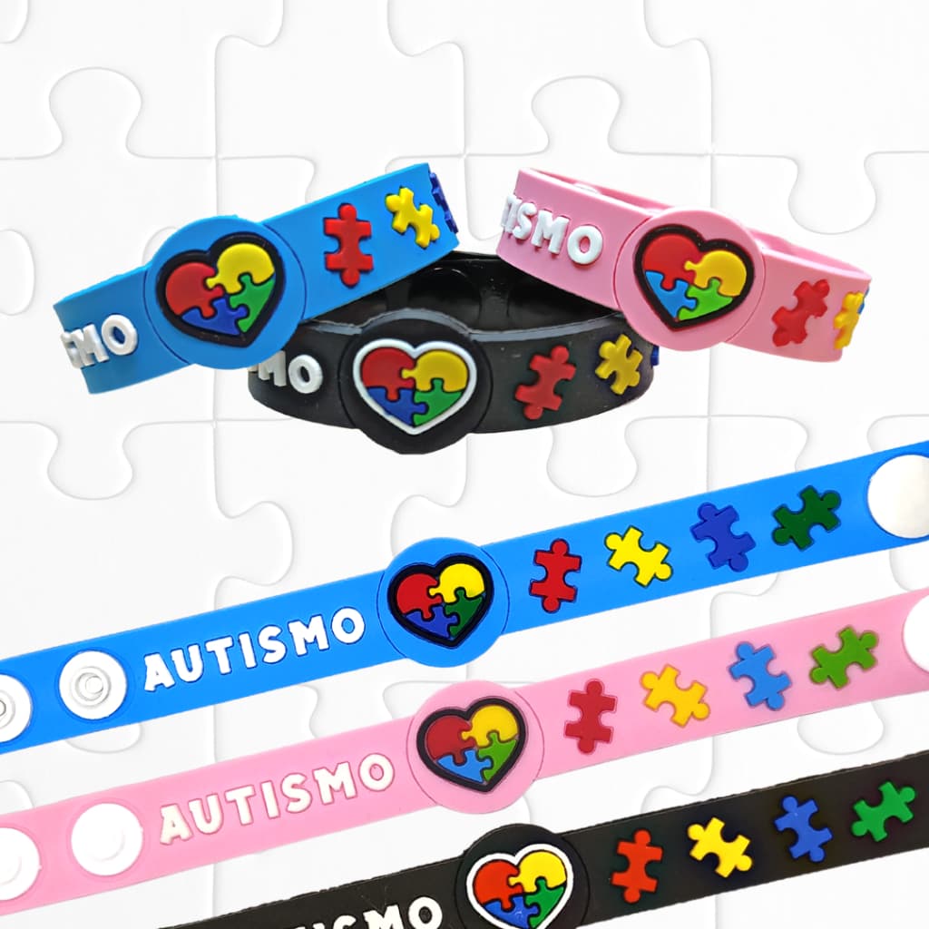 Pulseira de Identificação Autismo Autista Infantil Silicone