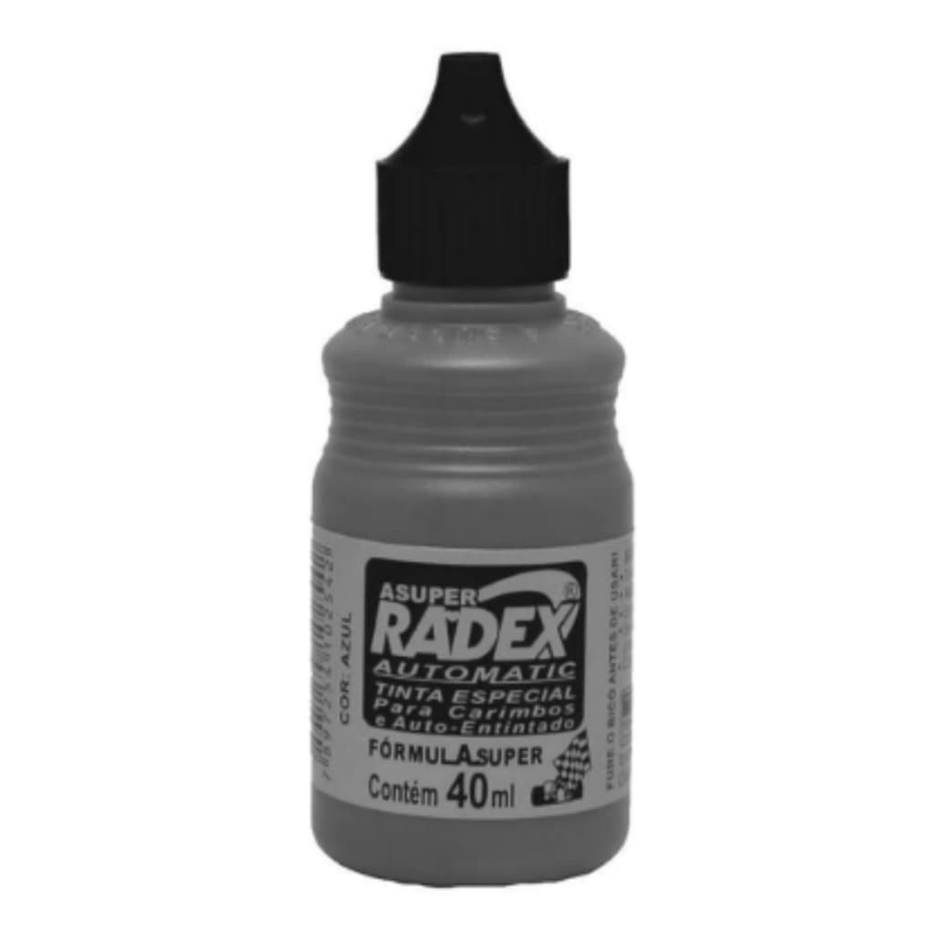 Tinta para Carimbo Automático Radex Preta Reposição Refil 40ml