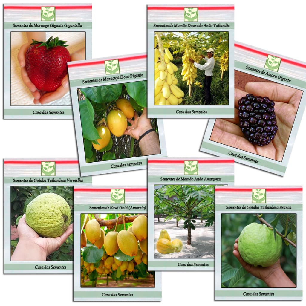 Kit com 40 Sementes de Frutas Anãs para Vasos e Mudas