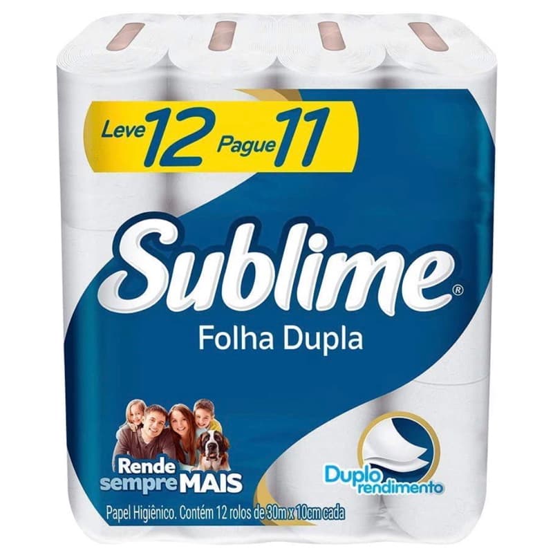 Papel Higienico Folha Dupla Sublime Softys L12p11 Rolos