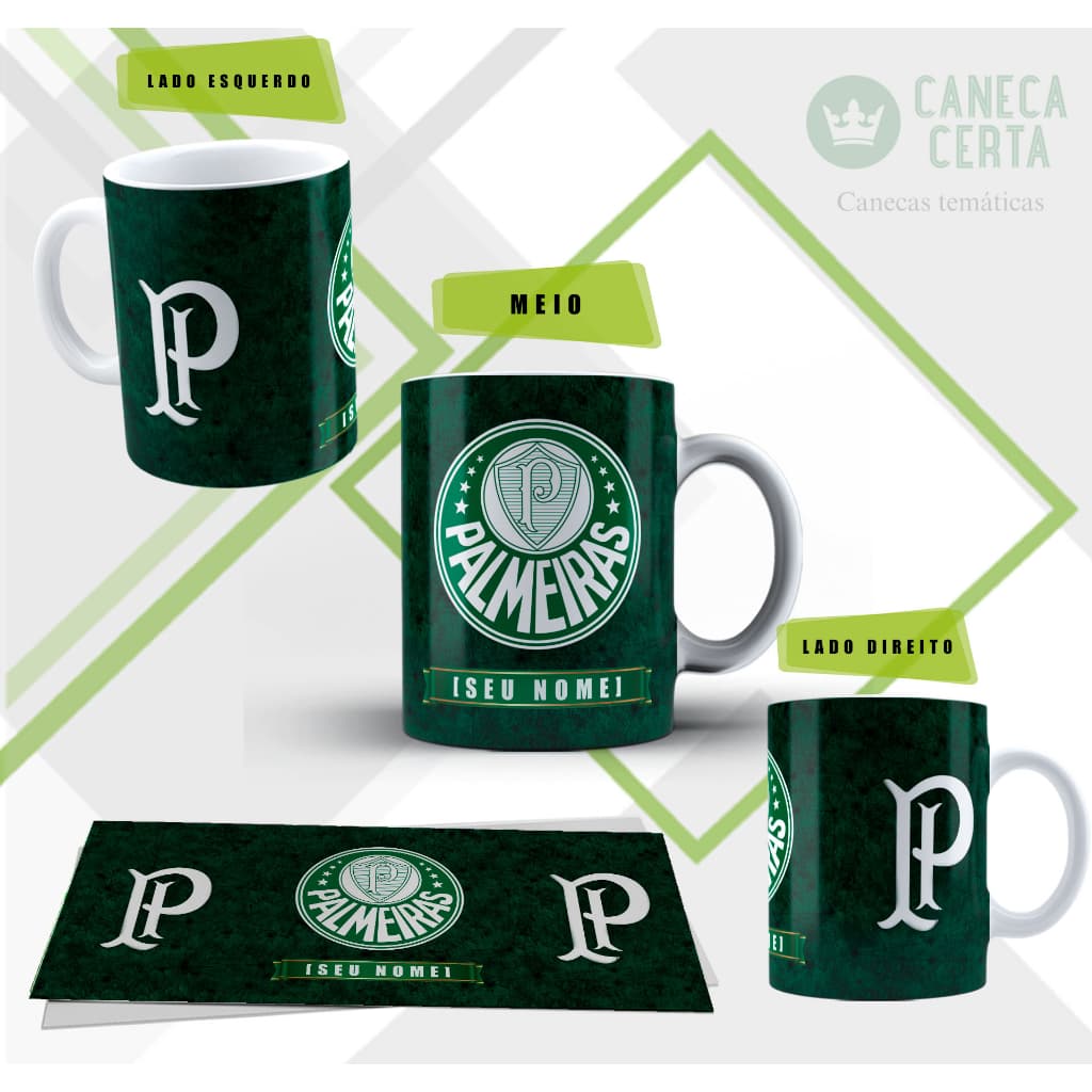 Caneca Verdão Canecas Time de Futebol com Seu Nome Canecas Personalizadas 100% Porcelana