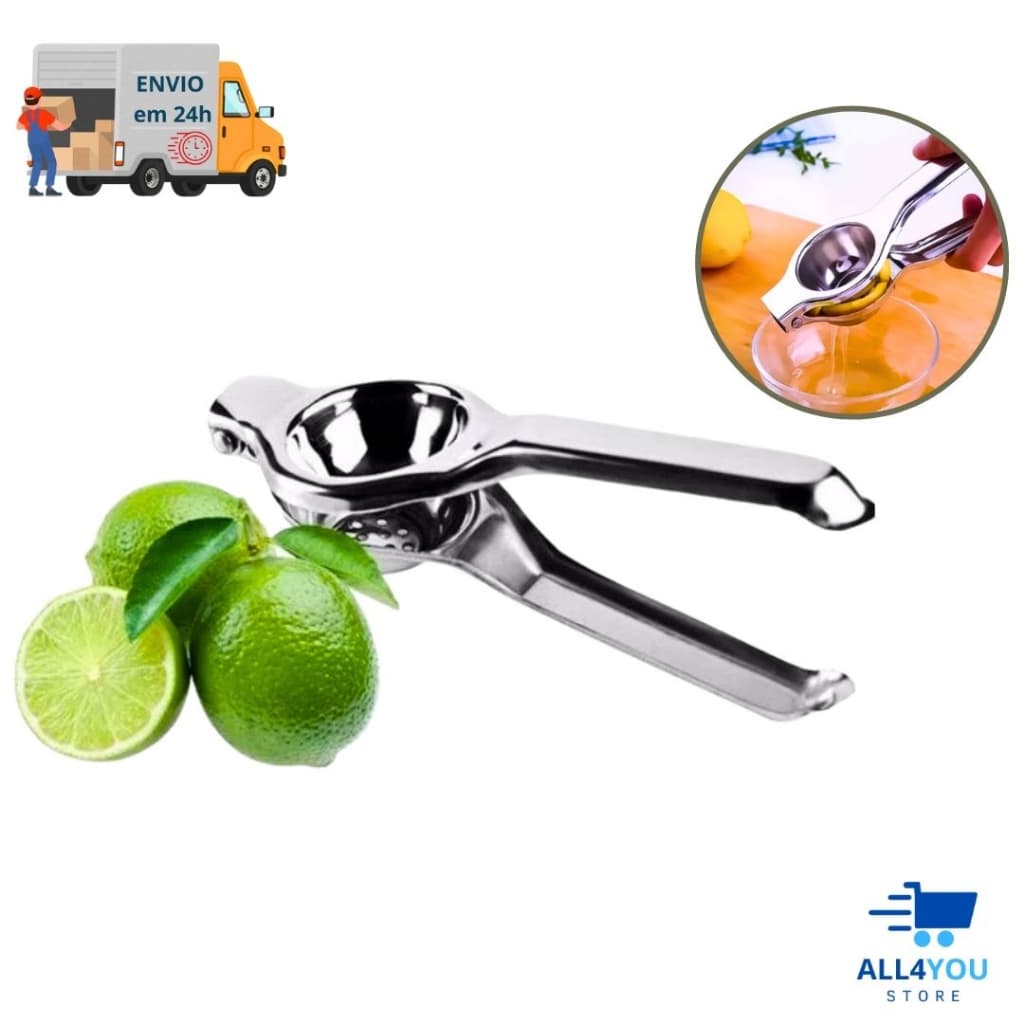 Espremedor de Limão Aço Inox Maciço Gourmet Super Resistente Espremer Limão