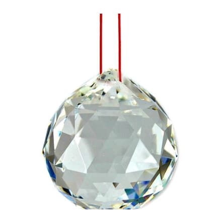 Bola Multifacetada Cristal K9 - 3,0 cm Com Fio Vermelho