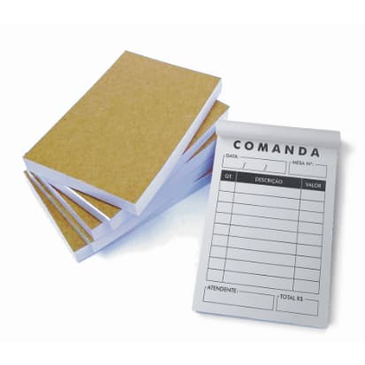 Kit Combo 10 Blocos de Comanda c/ 50 Folhas para Lanchonete, Barzinho, Restaurante