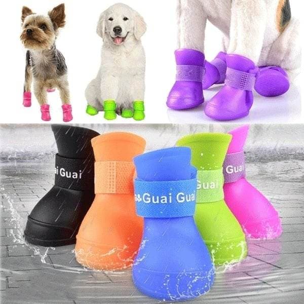 Bota Sapato de Cachorro Pet Botinha Impermeável Protetor de Pata Patinha Silicone Antiderrapante  Kit 4 Unidades