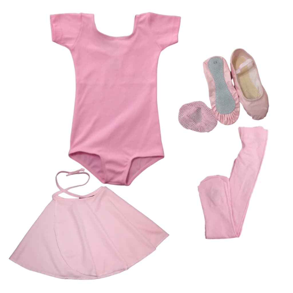 Uniforme de Ballet Infantil Kit Bailarina 5 itens Roupa de Balé