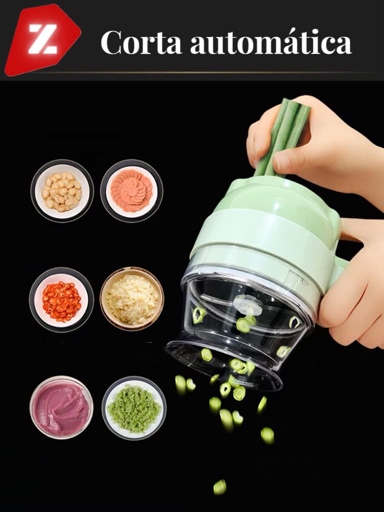 Processador Triturador e Moedor De Alho e Alimentos Frutas Legumes Eletrico Portatil