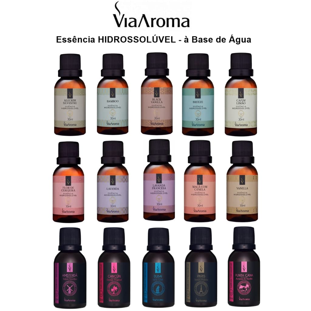 Essência Hidrossoluvel a base de água 30ml Via Aroma - para Difusor Ultrassônico Aromatizador