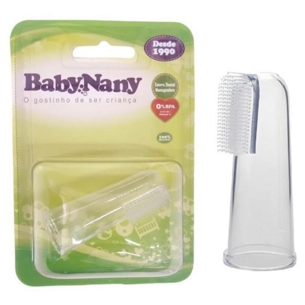 Escova De Dente Massageadora De Dedo P/ Bebê Silicone Baby Nany