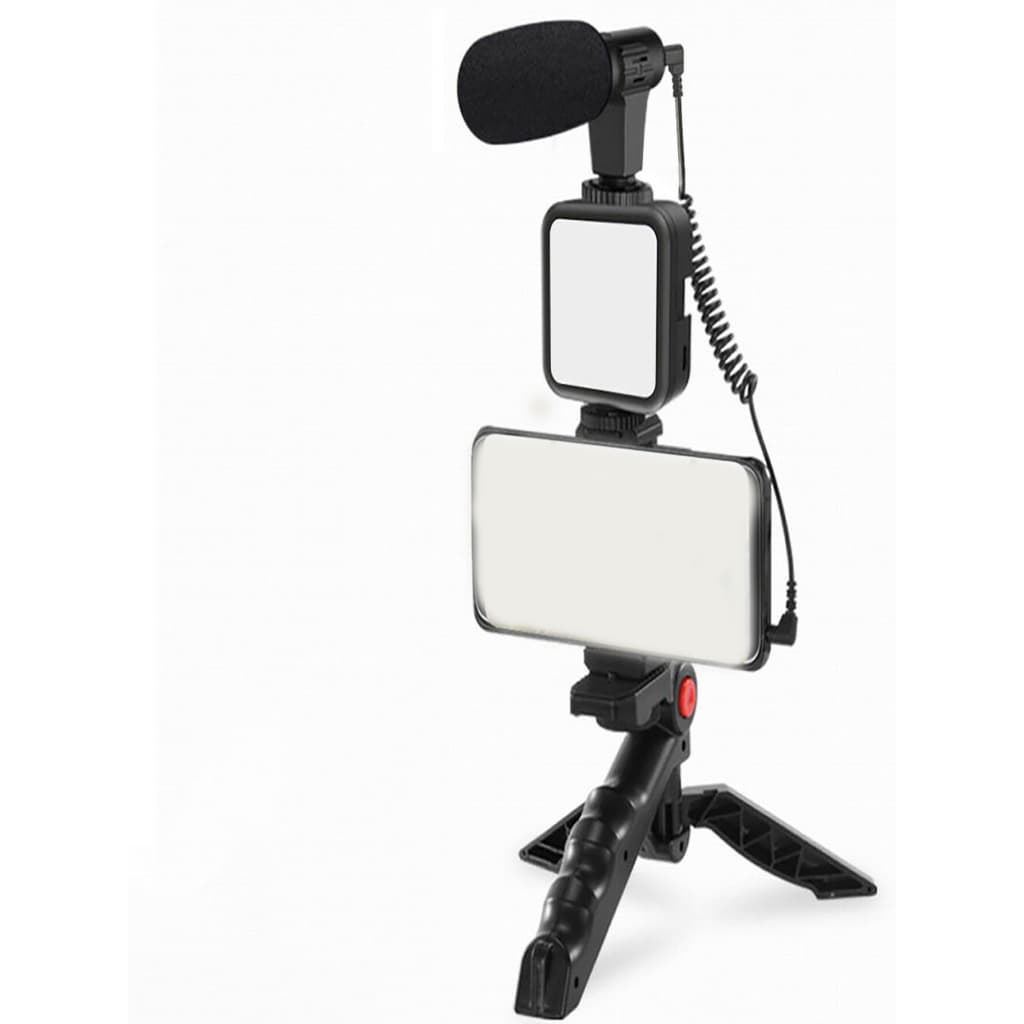 Kit Vlog Para Smartphone Mini Luz De Vídeo Led + Cardióide