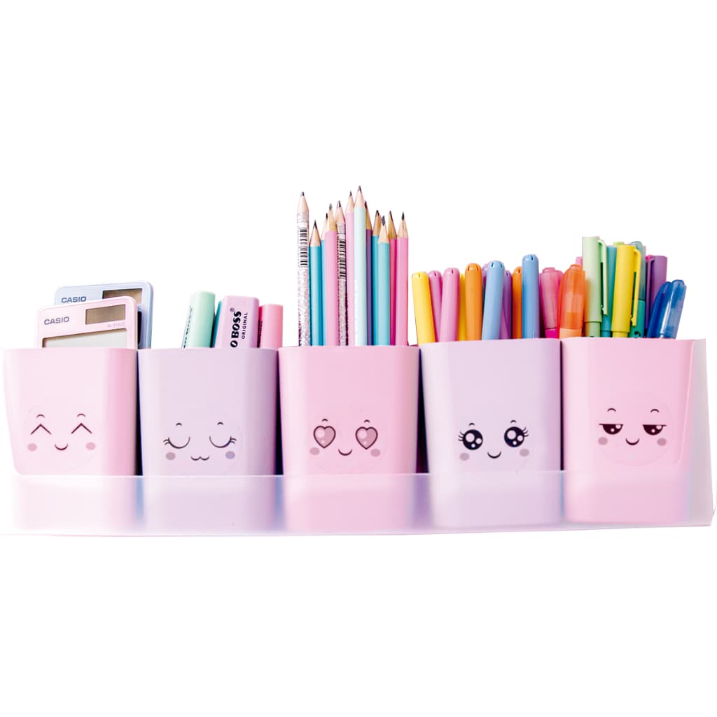 Porta Objetos / Organizador Kit Doçura 5 Peças - Dello Papelaria fofa Infantil