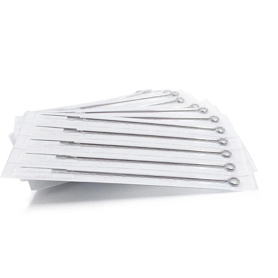 kit 5 unid Agulha Soldada Tattoo Cartela Descartável Aston