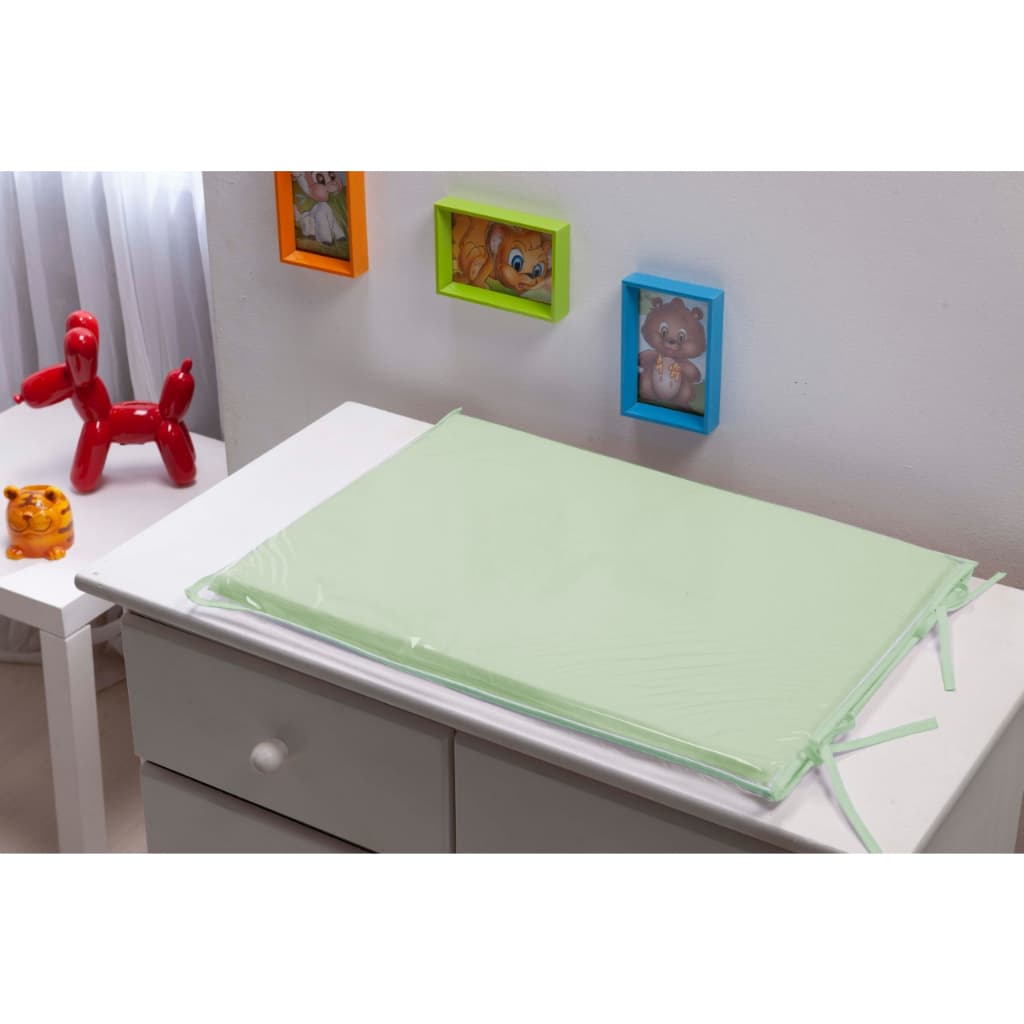 Trocador de bebê cor Verde inteiro verde viés verde com Espuma Trocador Reto para bebe comoda Verde Chá Erva doce Agua