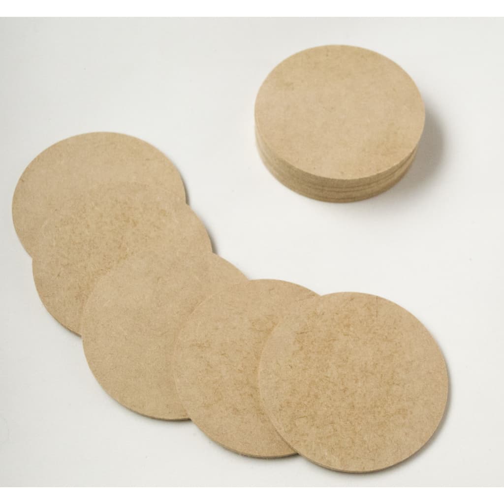 Kit Com 100 Bolachas  Mdf Crú Círculo aplique