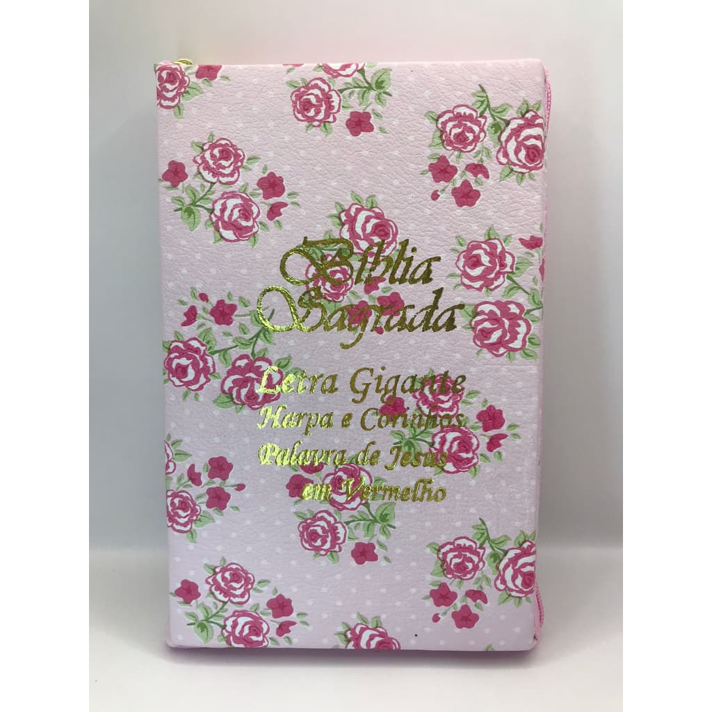 Bíblia Sagrada Tamanho Grande com Harpa Palavras de Jesus em Vermelho Zíper Variados