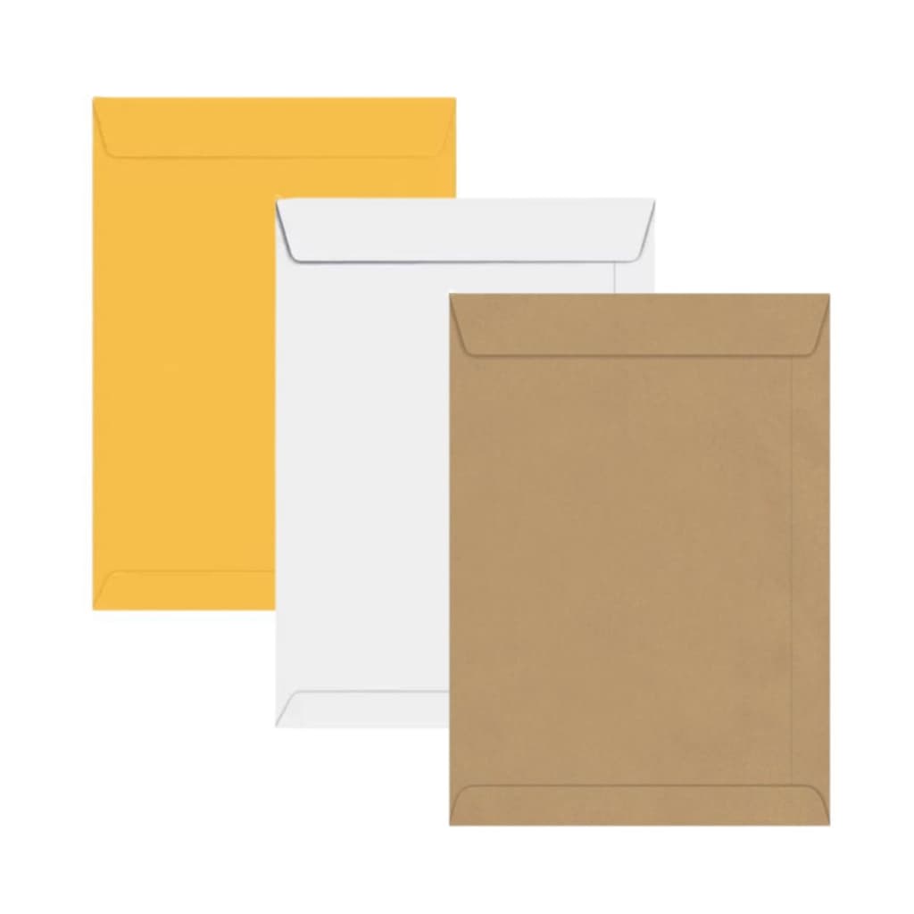 Kit Envelope Saco Kraft Ouro Branco 10 Unidades 260x360mm 80g - Foroni