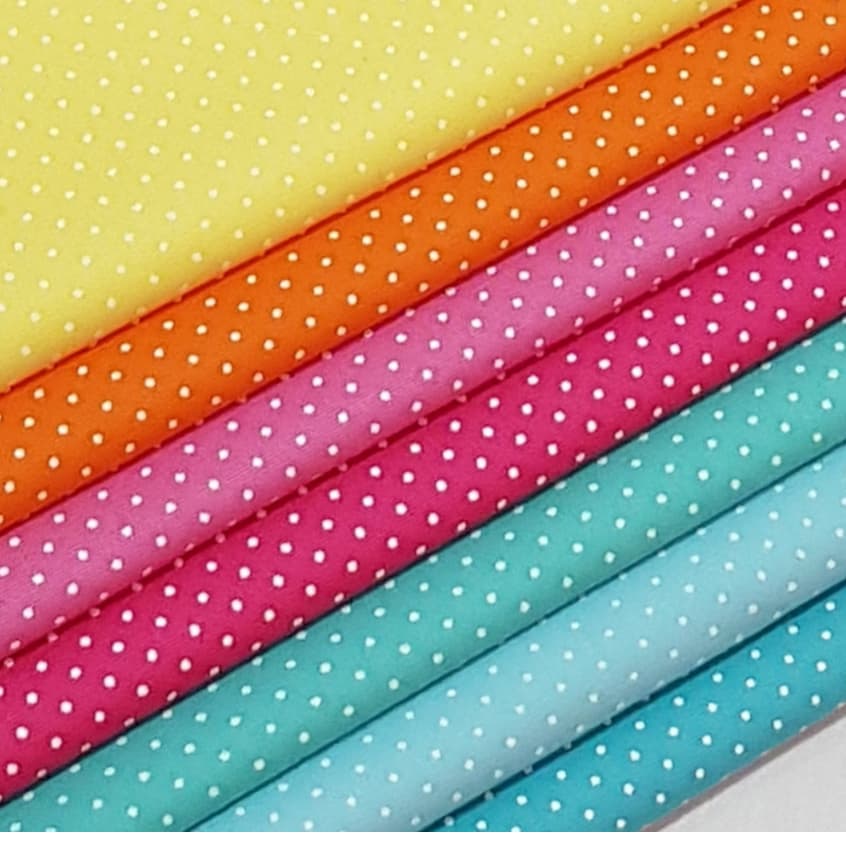 KIT c/10 Estampas Poá  | Tricoline 100% Algodão (20x75cm)