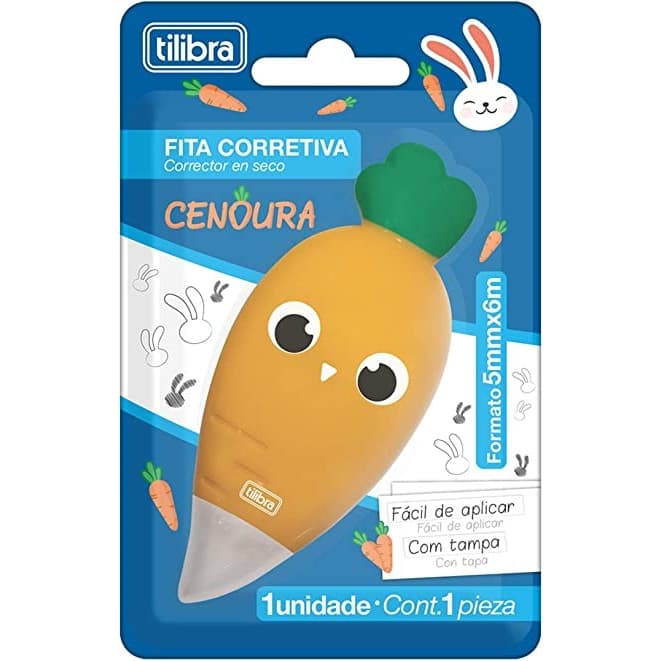 Corretivo em Fita Cenoura 5 mm x 6 m - Tilibra / Papelaria / Material Escolar / Correção