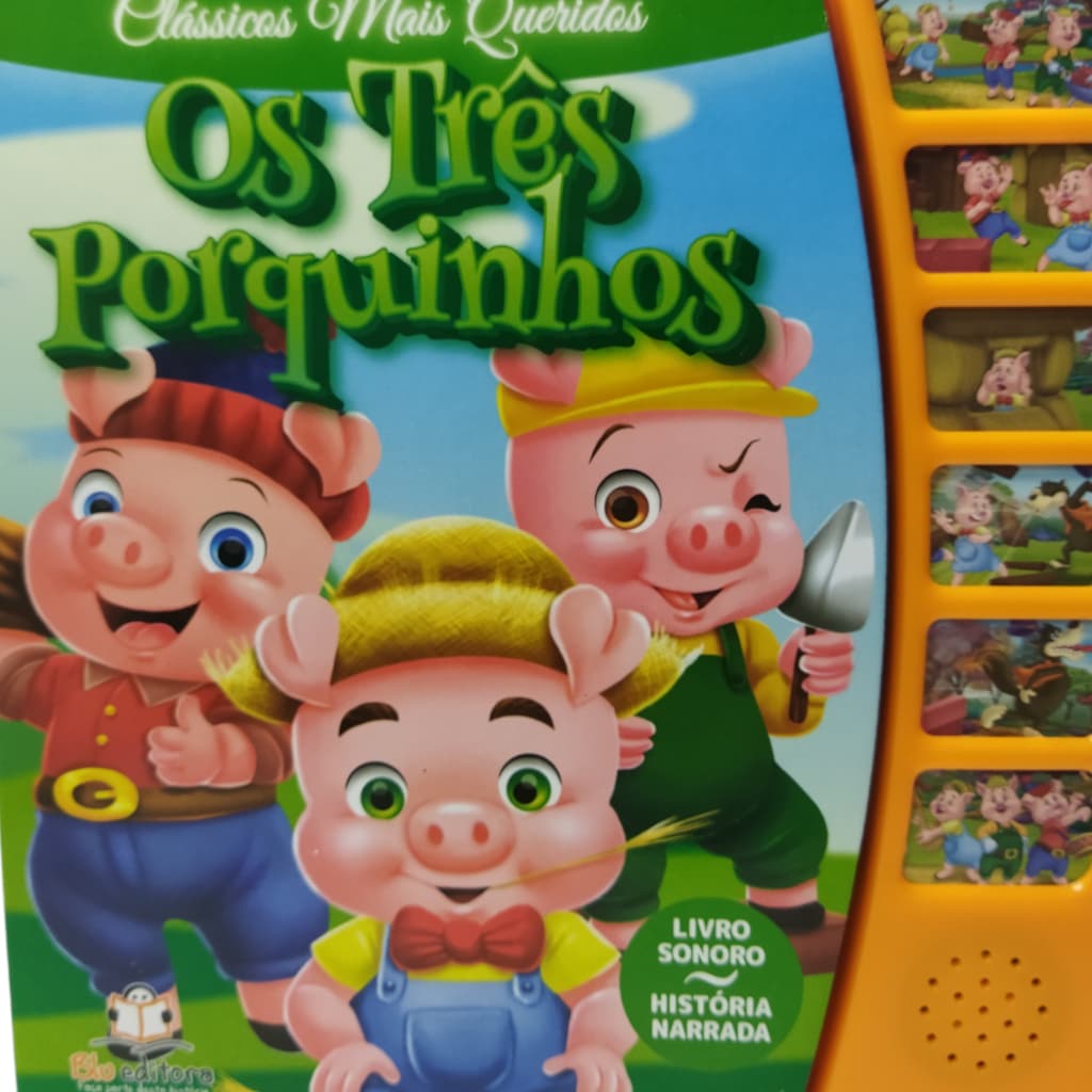 Os três porquinhos - Coleção Classicos mais queridos -  Blueditora - Livro Sonoro - História Narrada