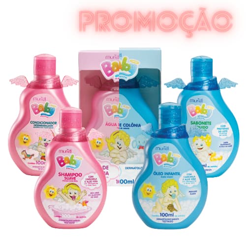Kit Cuidado infantil Muriel Baby 100ml Azul Menino (5produtos) também versão Menina