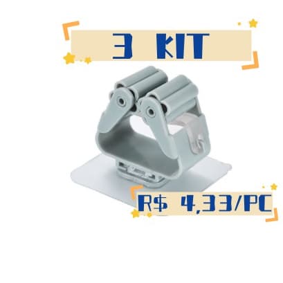 3 Suporte Vassouras E Rodo Suporte De Parede Fortalecer Gancho De Cozinha Banheiro Cabo Vassoura