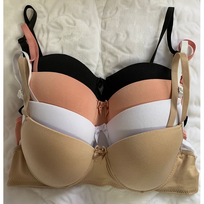 Kit com 4 Sutiã Sutia com Bojo Lingerie Soutien Direto Da Fábrica