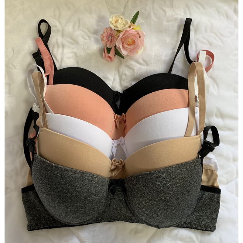Kit com 5 Sutiã Sutia com Bojo Lingerie Soutien Direto Da Fábrica