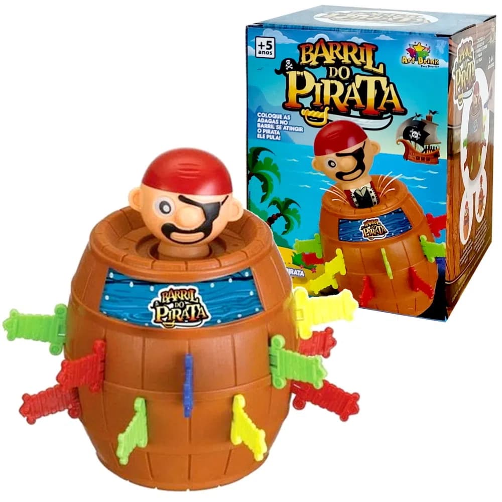 Jogo Do Pirata Barril Pula Brinquedo Espadas 3 tamanhos(pequeno, médio e grande)