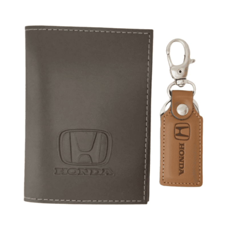 Kit Carteira Porta Documento Diversos + Chaveiro Couro Luxo com Gancho e Argola de Metal